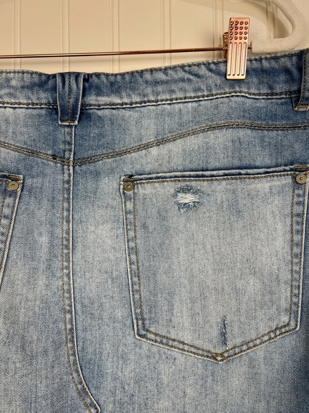 New Wit & Wisdom Distressed Blue Denim Skirt Size 16